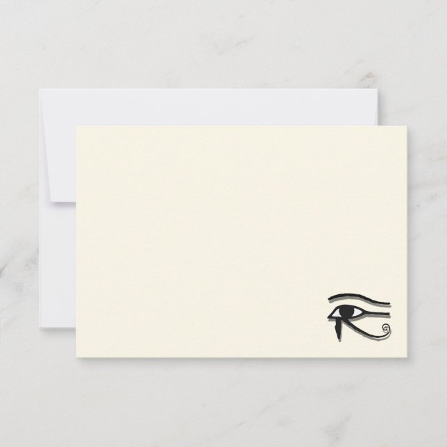 Eye Of Horus Egyptian Symbol Blank Cream Off White Anteckningskort (Framsida)