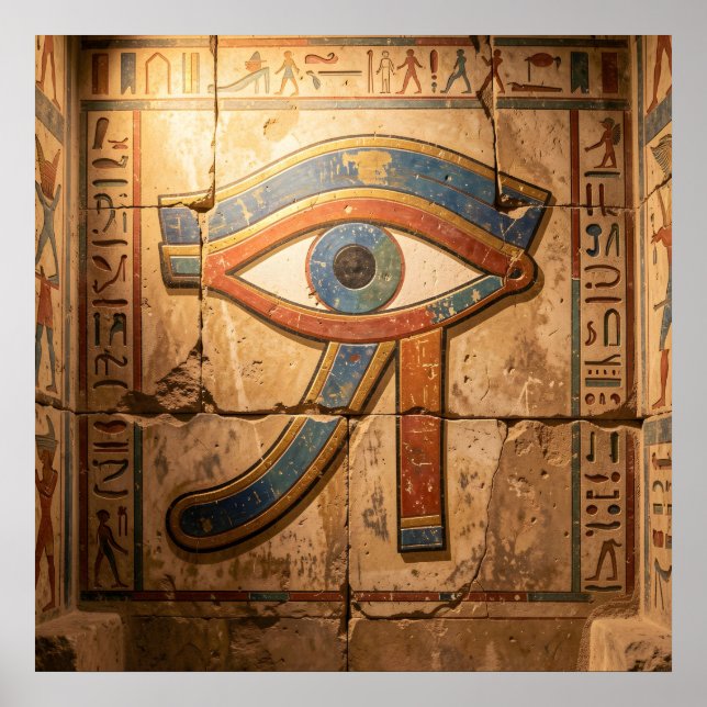 Eye of Horus with Hieroglyphs Egyptian Spiritual  Poster (Framsidan)