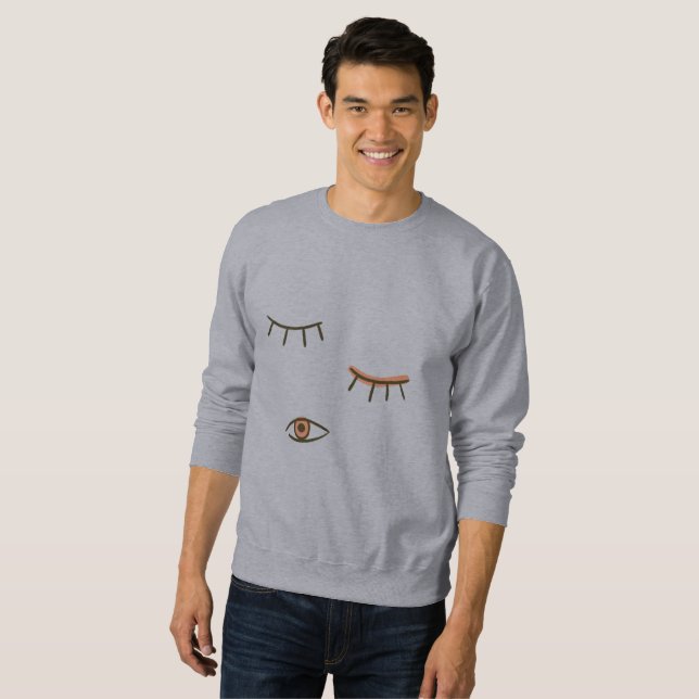 Eye of Nature Minimal Floral Vision Art Sweatshirt (Hel framsida)