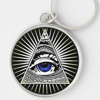 Eye of Providence Rund Silverfärgad Nyckelring