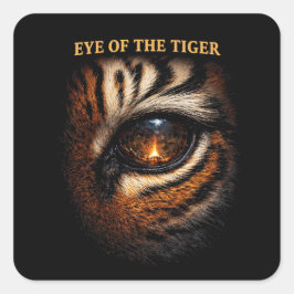 Eye of the Tiger Fyrkantigt Klistermärke