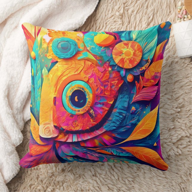 Eye-Shaped Leaf Close-Up Kudde (Filt)