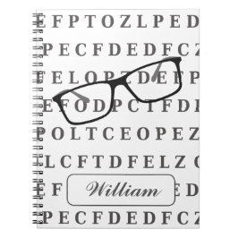 Eye Test Chart and Specs Personalised Optician Anteckningsbok