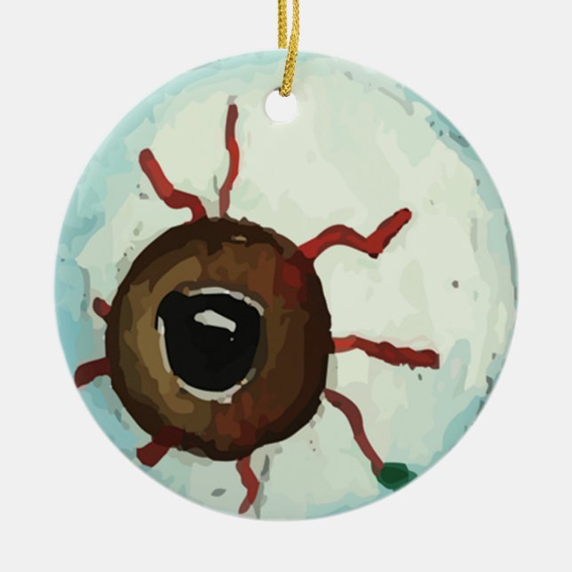 Eyeball #2 julgransprydnad keramik (Framsidan)