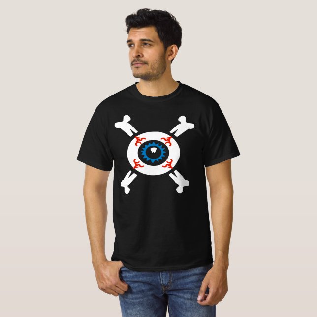 Eyeball and-Crossbone för mörk shirts T Shirt (Hel framsida)