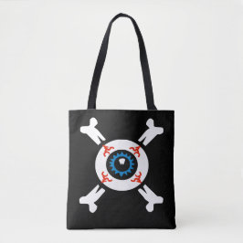 Eyeball and Crossbone (mörk BG) Tote Bag Tygkasse