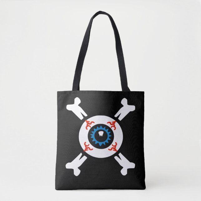 Eyeball and Crossbone (mörk BG) Tote Bag Tygkasse (Framsida)
