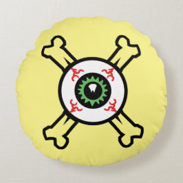 Eyeball and Crossbones (light backgrounds) Rund Kudde