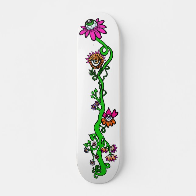 Eyeball Blommigt Anpassningsbar Skateboard (Framsida)