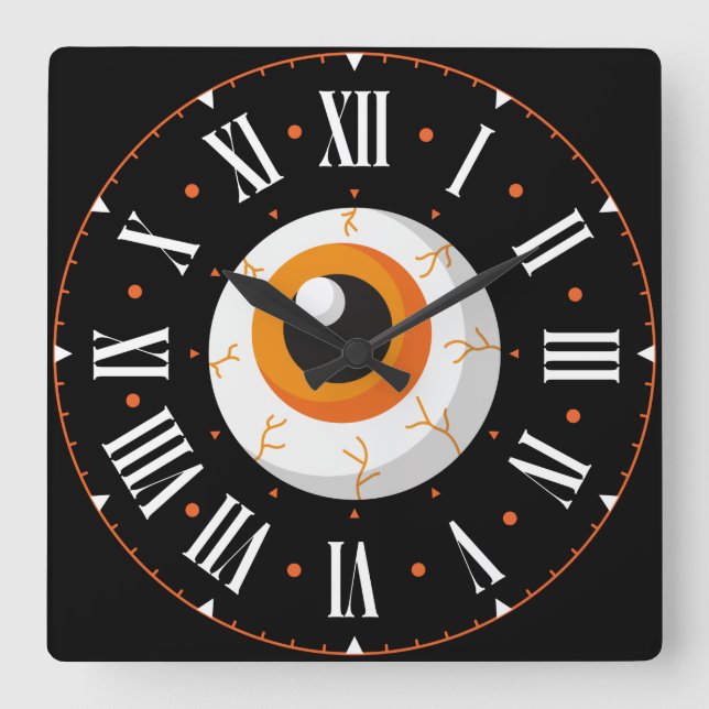 Eyeball Inside Roman Numerals Fyrkantig Klocka (Framsida)