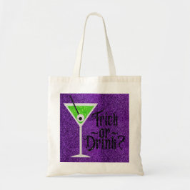 Eyeball Martini Halloween Trick eller Drink Glitte Tygkasse