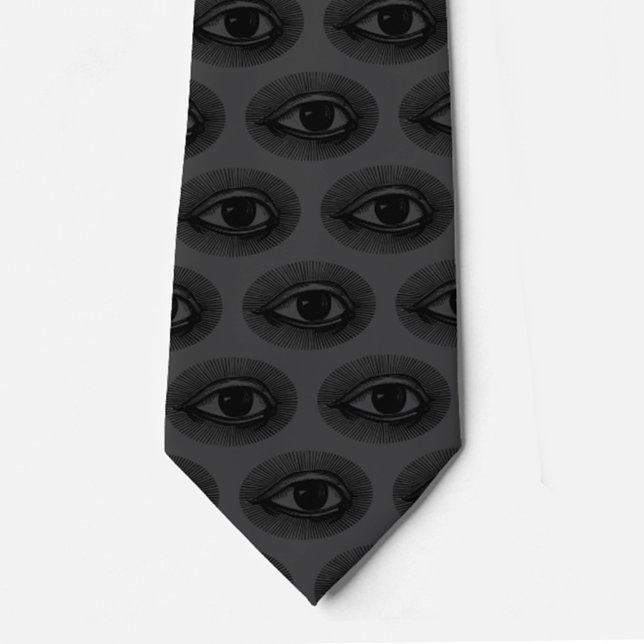 Eyeball Mönster | Neck Tie | Träkol och svart Slips (Skapare uppladdad)