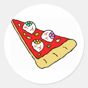 Eyeball Pizza Runt Klistermärke