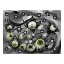 Eyeball Spöken Creepy Gothic Halloween Art
