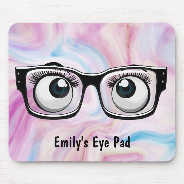 Eyebollar med Eyeglasses Mouse Pad Musmatta (Framsidan)