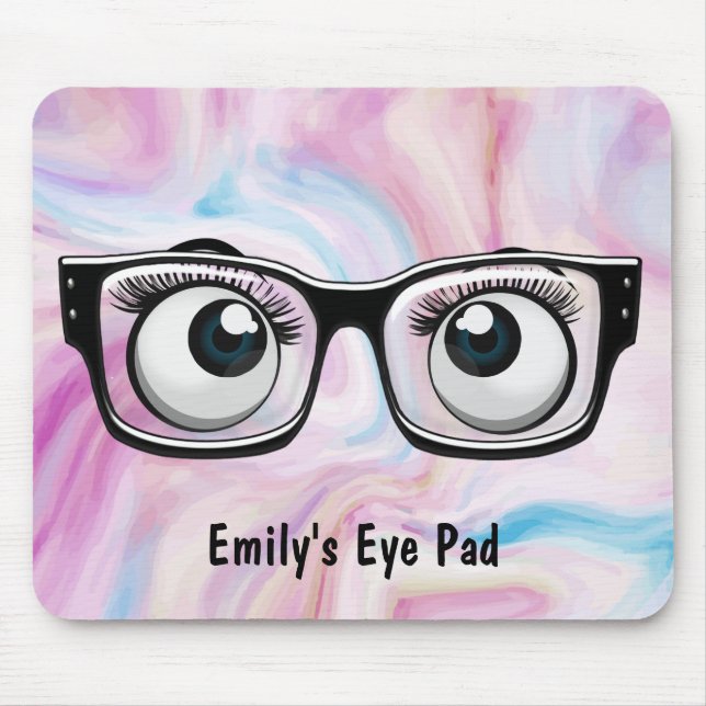Eyebollar med Eyeglasses Mouse Pad Musmatta (Framsidan)