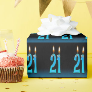 Eyebollar på 21:a födelsedagsljus presentpapper