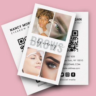 Eyebrow Artist Calligraphy Script Photo Collage Visitkort