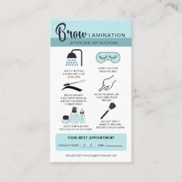 Eyebrow Lamination Aftercare Instructions Business Visitkort