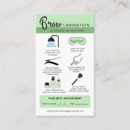 Eyebrow Lamination Aftercare Instructions Business Visitkort