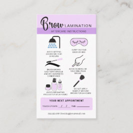 Eyebrow Lamination Aftercare Instructions Business Visitkort