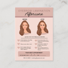 Eyebrow Lamination Aftercare Instruktioner Visitkort