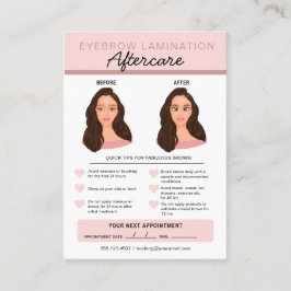 Eyebrow Lamination Aftercare Instruktioner Visitkort