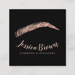 Eyebrow-lasch lyxgam ro glitter namn fyrkantigt visitkort