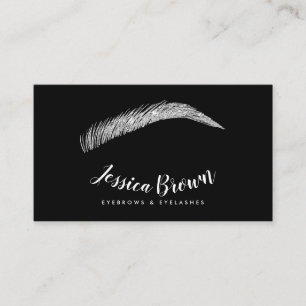 Eyebrow lash chic glitter namn glam svart visitkort