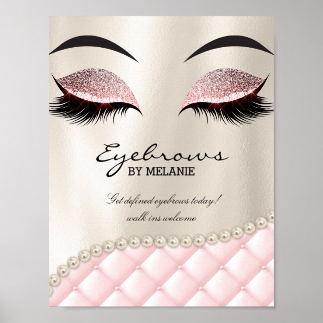 Eyebrow Lash Eyelash Makeup Poster Söt Ögon (Framsidan)