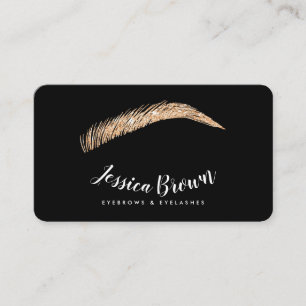 Eyebrow lash ro guld glitter namn glam visitkort