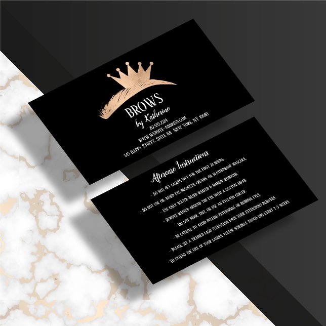 Eyebrow Micorblading AEftercare Krona Black Royal Visitkort (Skapare uppladdad)