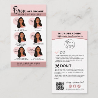Eyebrow Microblading Aftercare Instructions Busine Visitkort