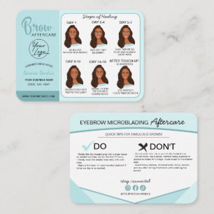 Eyebrow Microblading Aftercare Instructions Busine Visitkort