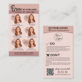 Eyebrow Microblading Aftercare Instructions Busine Visitkort