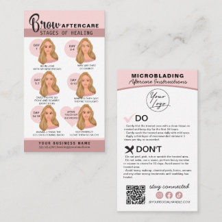 Eyebrow Microblading Aftercare Instructions Busine Visitkort