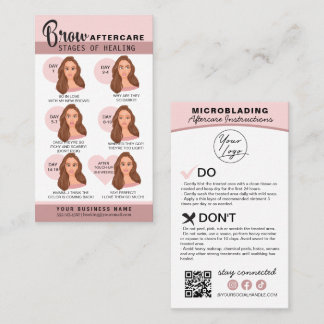 Eyebrow Microblading Aftercare Instructions Busine Visitkort
