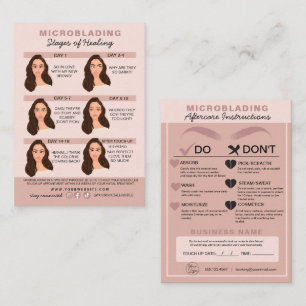 Eyebrow Microblading Aftercare Instructions Busine Visitkort