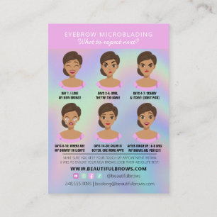 Eyebrow Microblading Aftercare Instructions Pastel Visitkort