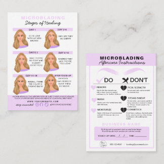 Eyebrow Microblading Aftercare Instructions Visitkort