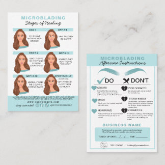 Eyebrow Microblading Aftercare Instructions Visitkort