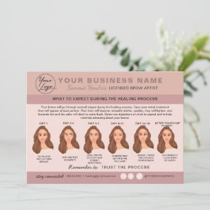 Eyebrow Microblading Aftercare Instruktionskort Inbjudningar