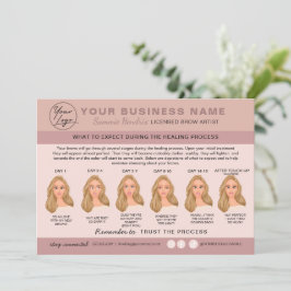 Eyebrow Microblading Aftercare Instruktionskort Inbjudningar