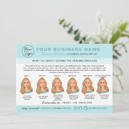 Eyebrow Microblading Aftercare Instruktionskort Inbjudningar