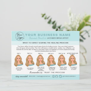 Eyebrow Microblading Aftercare Instruktionskort Inbjudningar