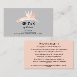 Eyebrow Mikrobladderande Logotyp Eftervård Instru Visitkort
