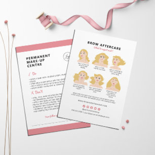 Eyebrow Permanent makeup Aftercare Instructions Visitkort