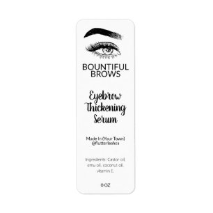 Eyebrow Thicking Oil Serum Labels Returadress Etikett