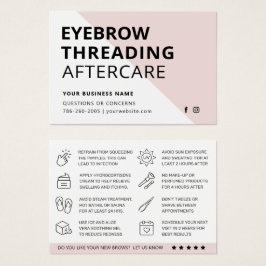 Eyebrow Threading Aftercare Instruktionskort Visitkort