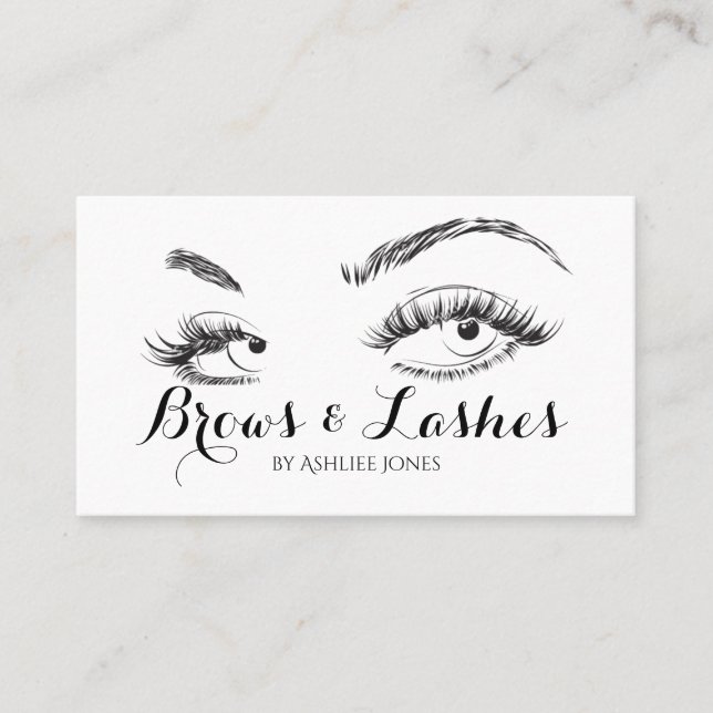 Eyebrows & Eyelash Extensions Salon Visitkort (Framsida)